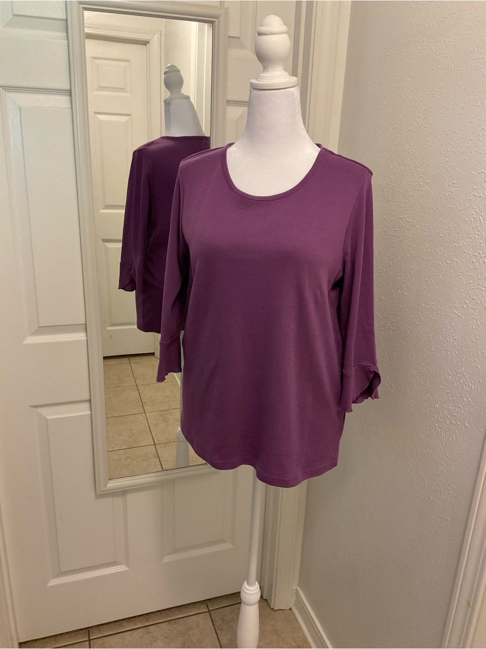 Violet Top, Cotton Blend, Size Medium from Blair